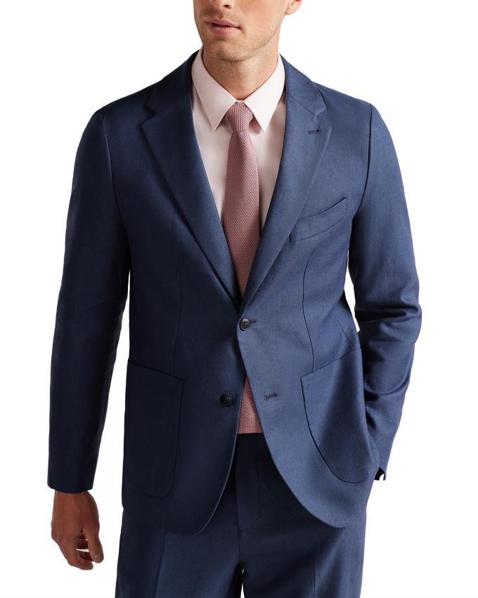 Blazer Ted Baker Slim Fit Linen Bleu Marine Homme | QPB-33939585